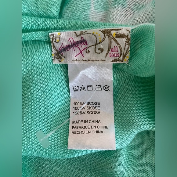 Free People Mint Green & White Spell Bound Tie Dye Kimono NWOT Size OS SKU1104 - Picture 6 of 8